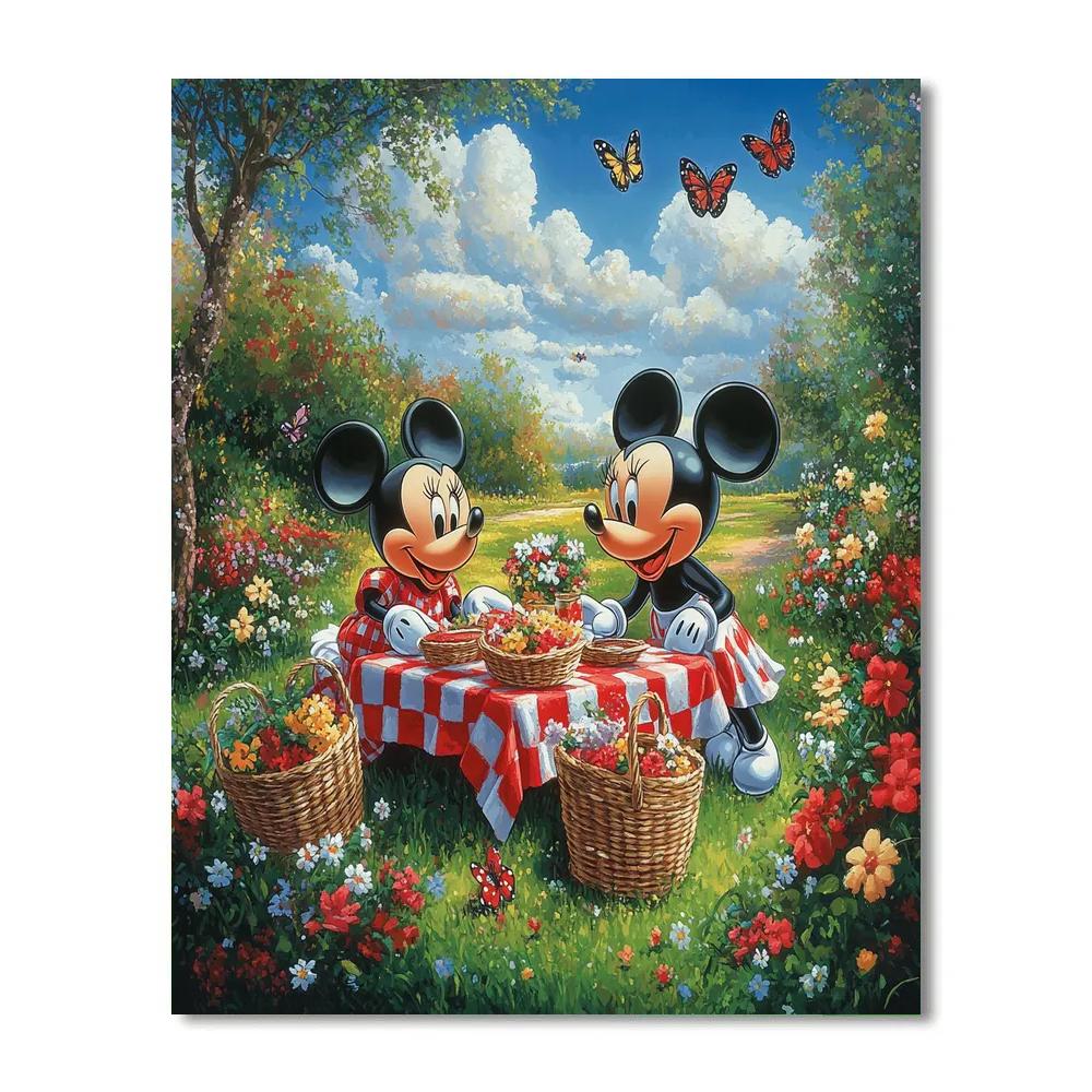 Mickey And Minnie’s Romantic Picnic Disney Inspired paint by color