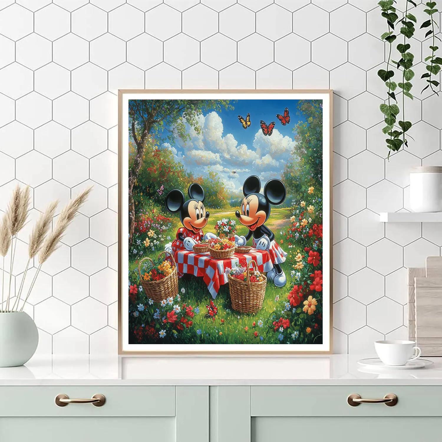 Mickey And Minnie’s Romantic Picnic Disney Inspired paint by color