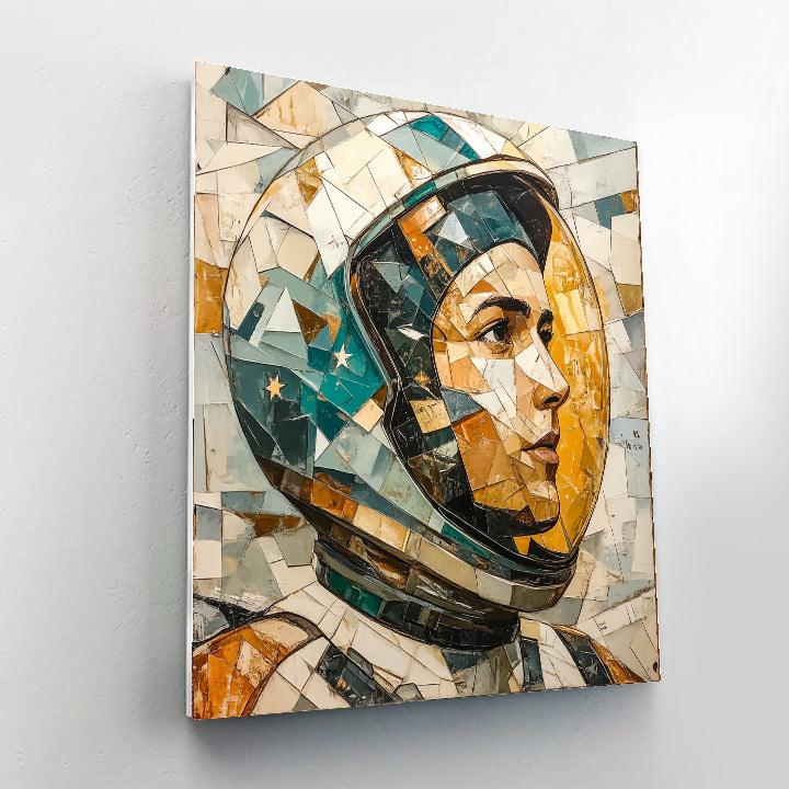 Picasso Inspired Cubist Astronaut Portrait DIY paint by numbers