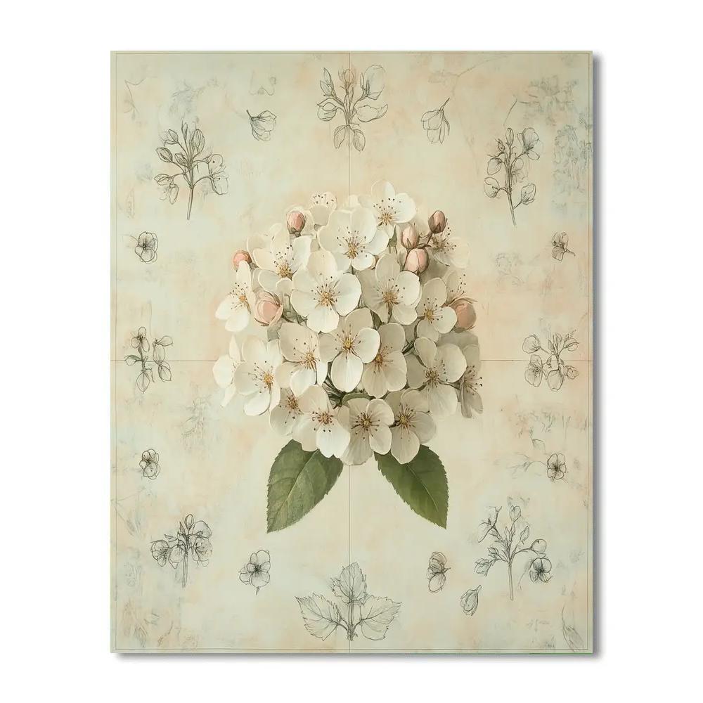 Leonardo Da Vinci Inspired Harmonic Orchard Blossoms paint by numbers