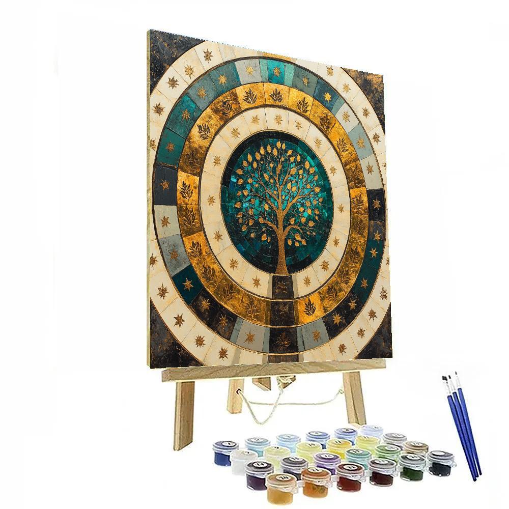 Gustav Klimt Inspired Celestial Orchard Rings Numbered painting kits