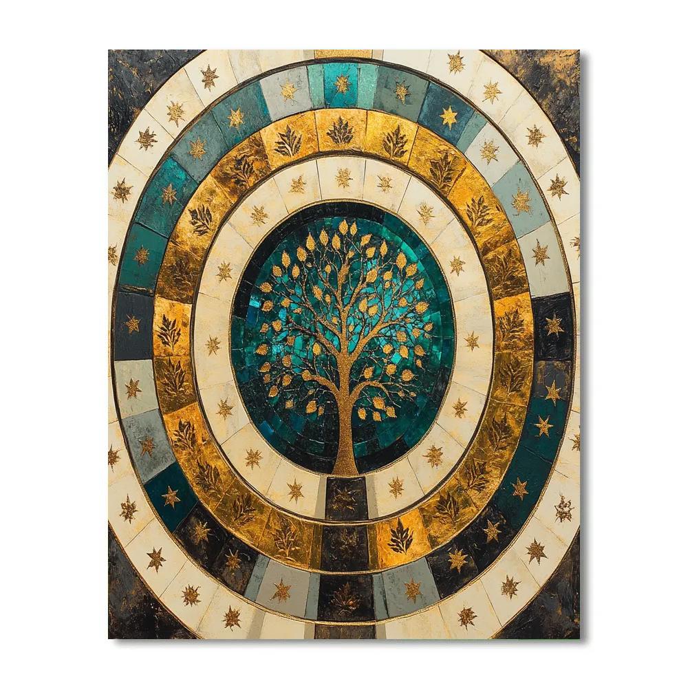 Gustav Klimt Inspired Celestial Orchard Rings Numbered painting kits