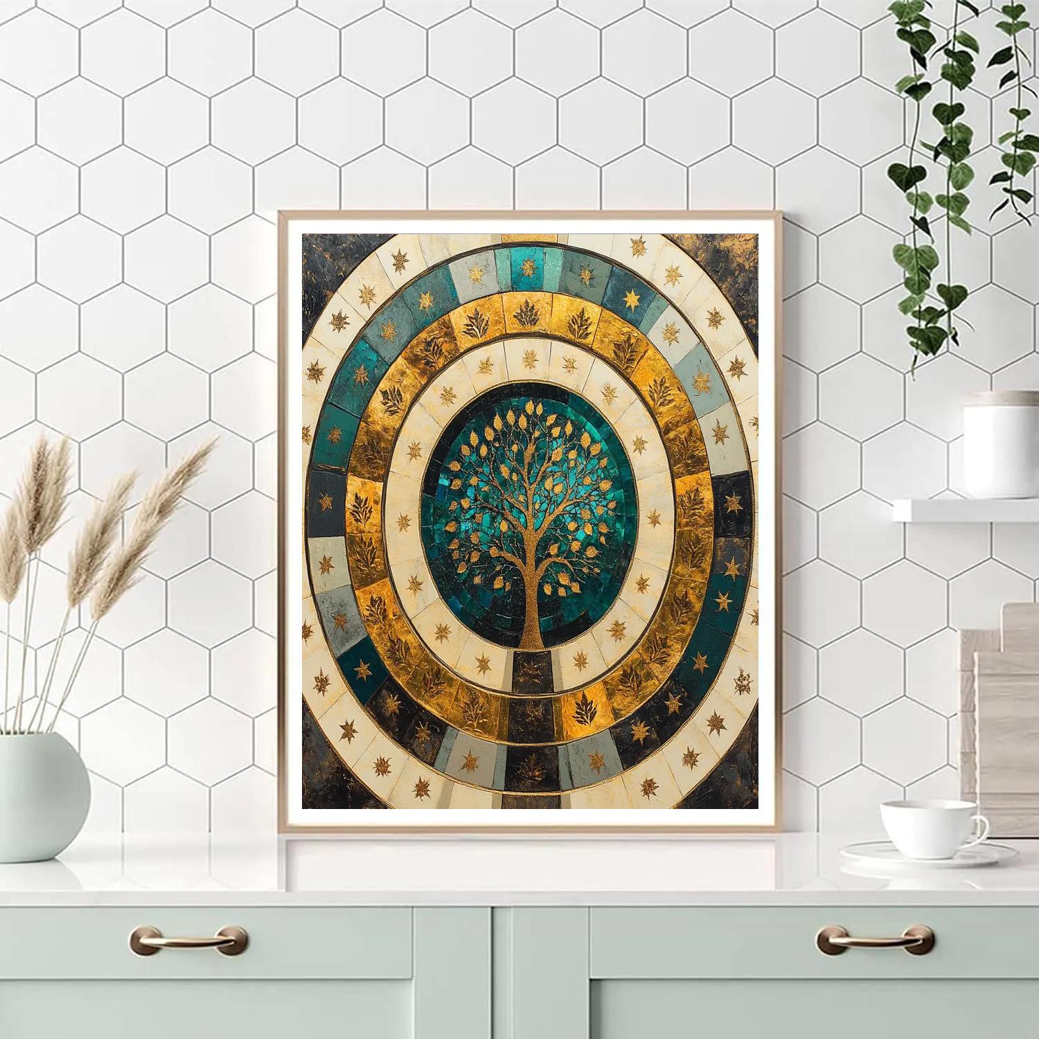 Gustav Klimt Inspired Celestial Orchard Rings Numbered painting kits
