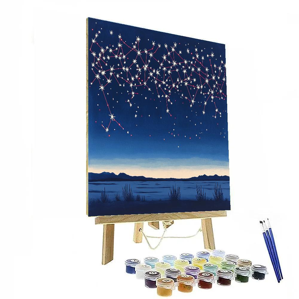 Frida Kahlo Inspired Thorn Constellation Desert Sky painting number kit