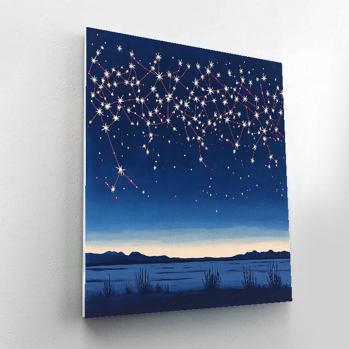 Frida Kahlo Inspired Thorn Constellation Desert Sky painting number kit