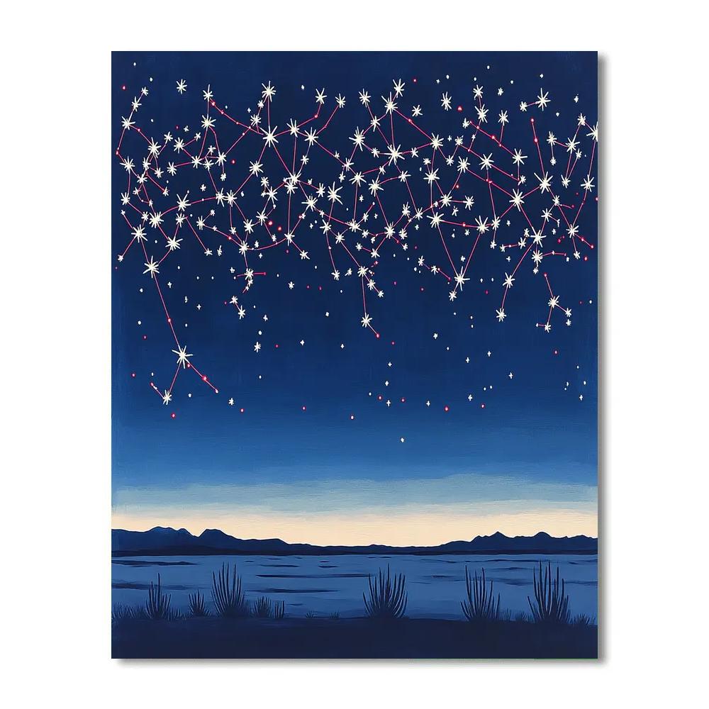 Frida Kahlo Inspired Thorn Constellation Desert Sky painting number kit