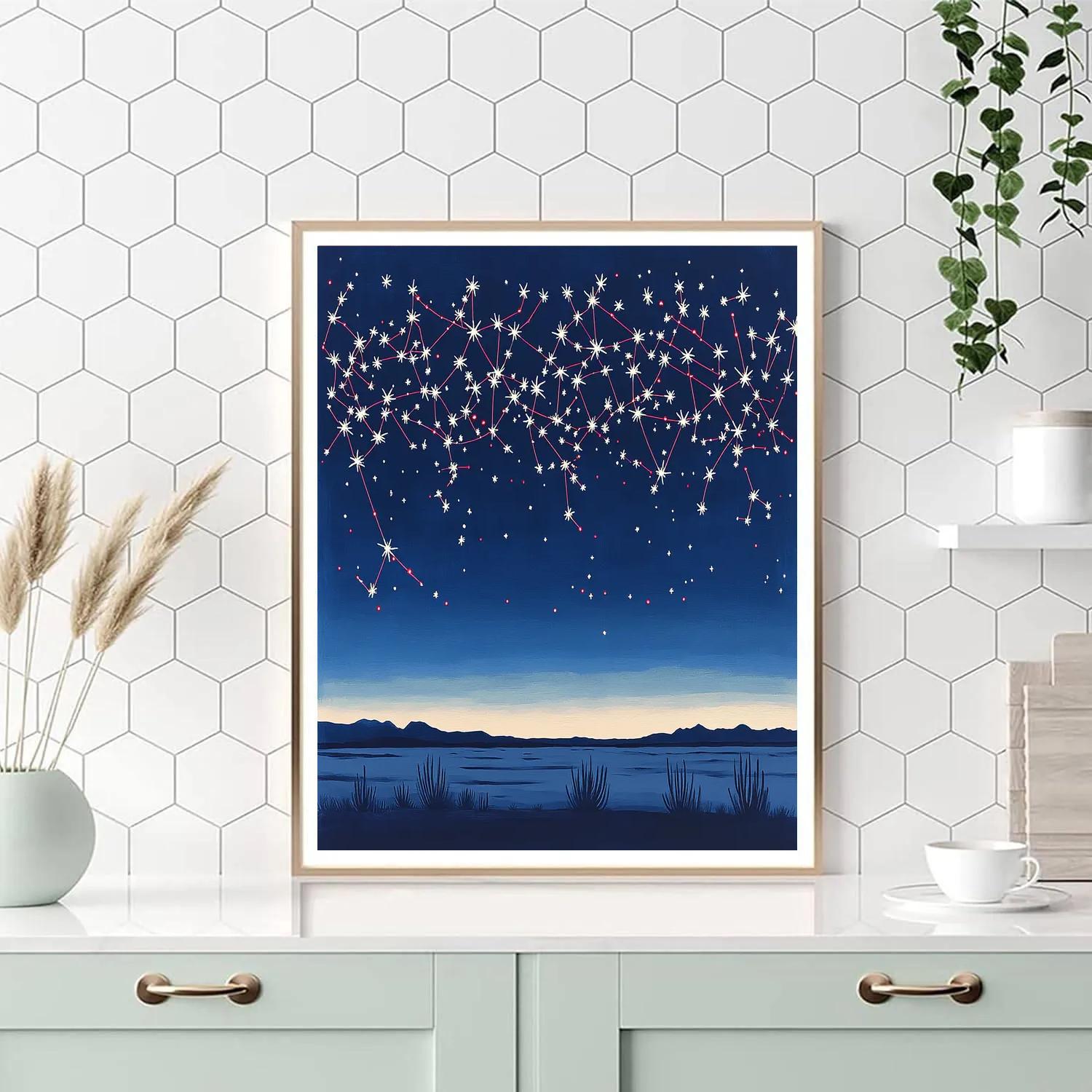 Frida Kahlo Inspired Thorn Constellation Desert Sky painting number kit