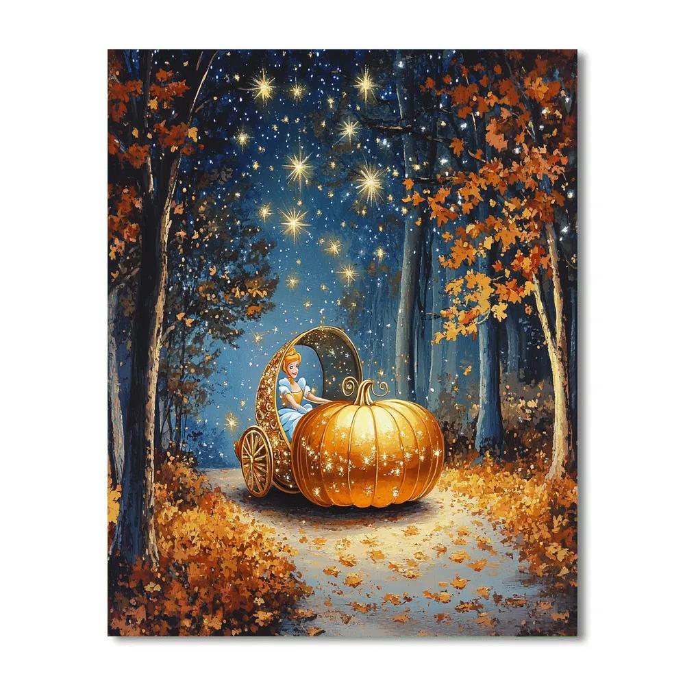 Cinderella’s Pumpkin Coach Journey Disney Inspired painting number kit