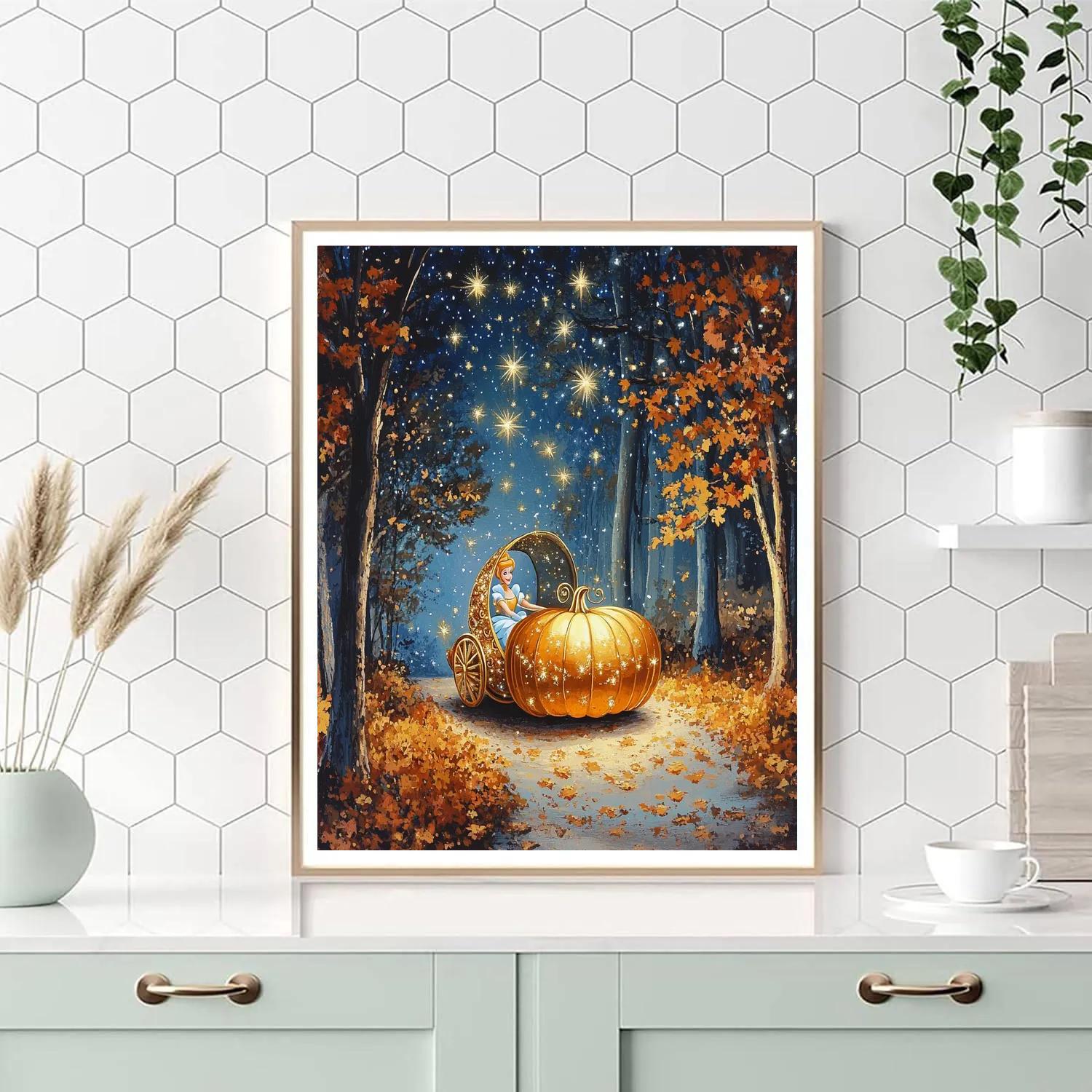 Cinderella’s Pumpkin Coach Journey Disney Inspired painting number kit
