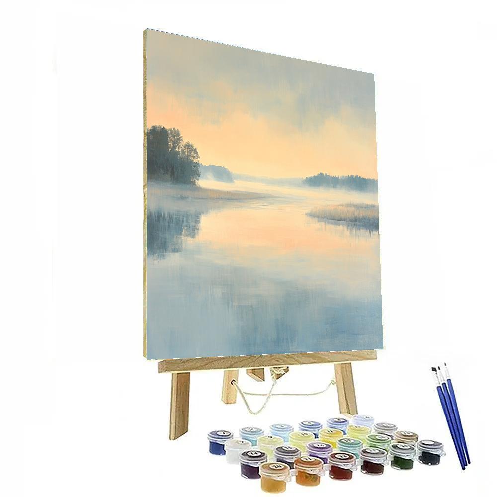 Claude Monet Inspired River Mist At Sunrise paint by numbers