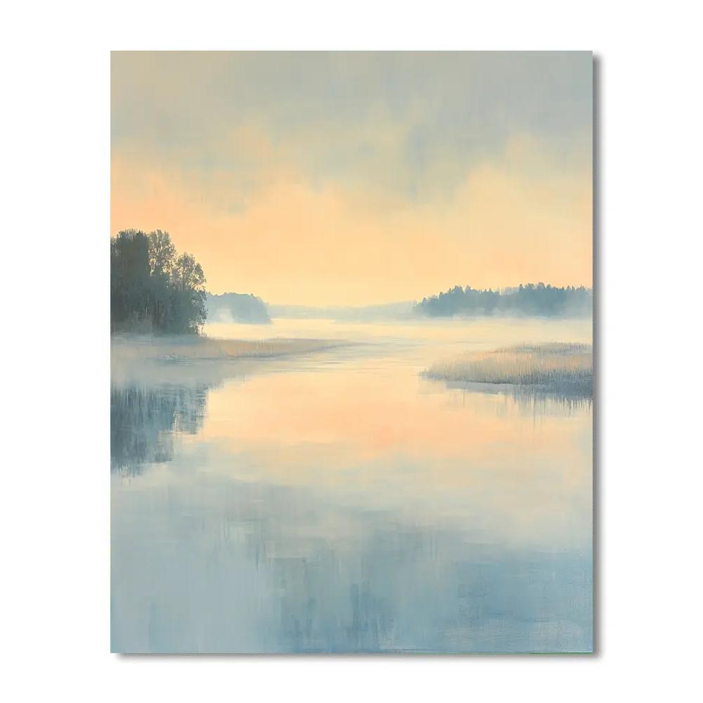 Claude Monet Inspired River Mist At Sunrise paint by numbers