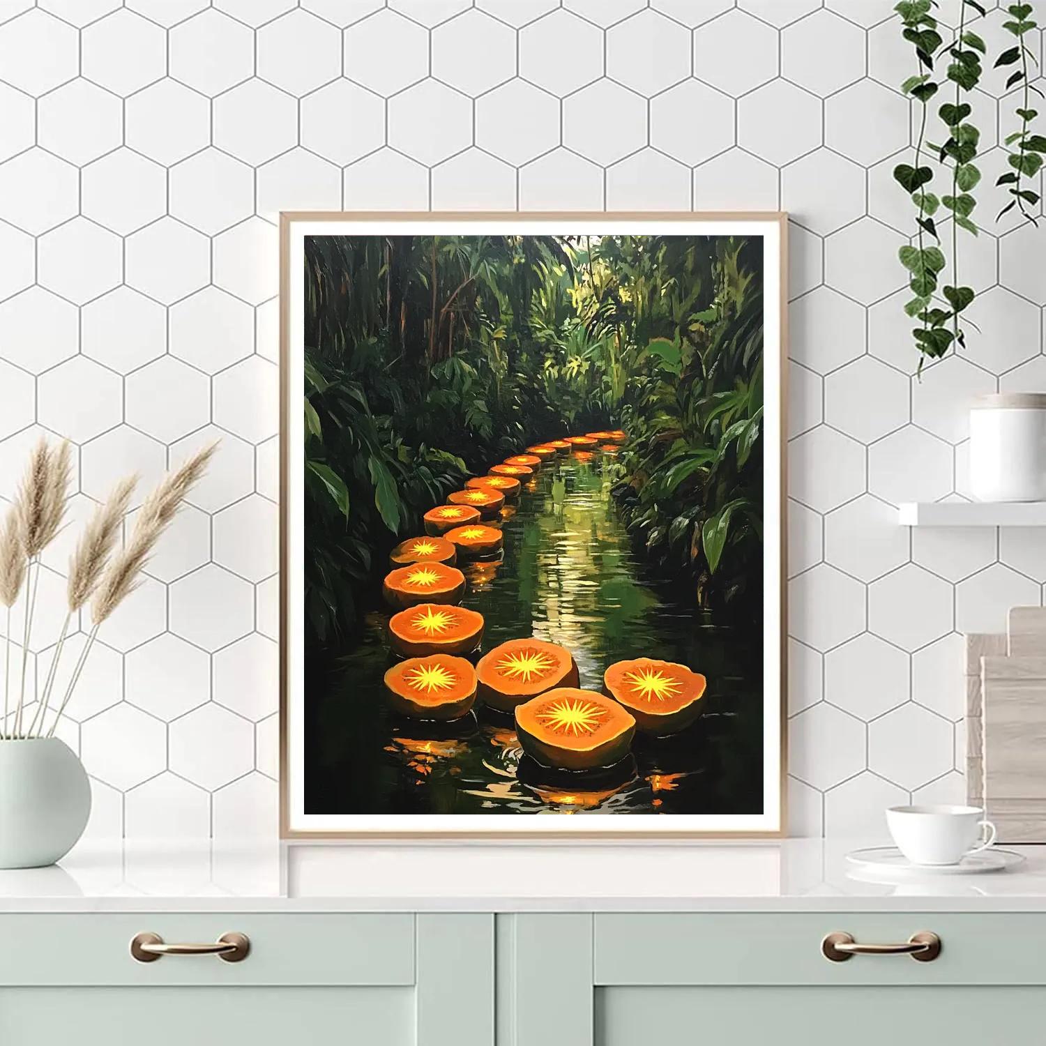 Frida Kahlo Inspired River Of Papaya Suns Painting by numbers kit