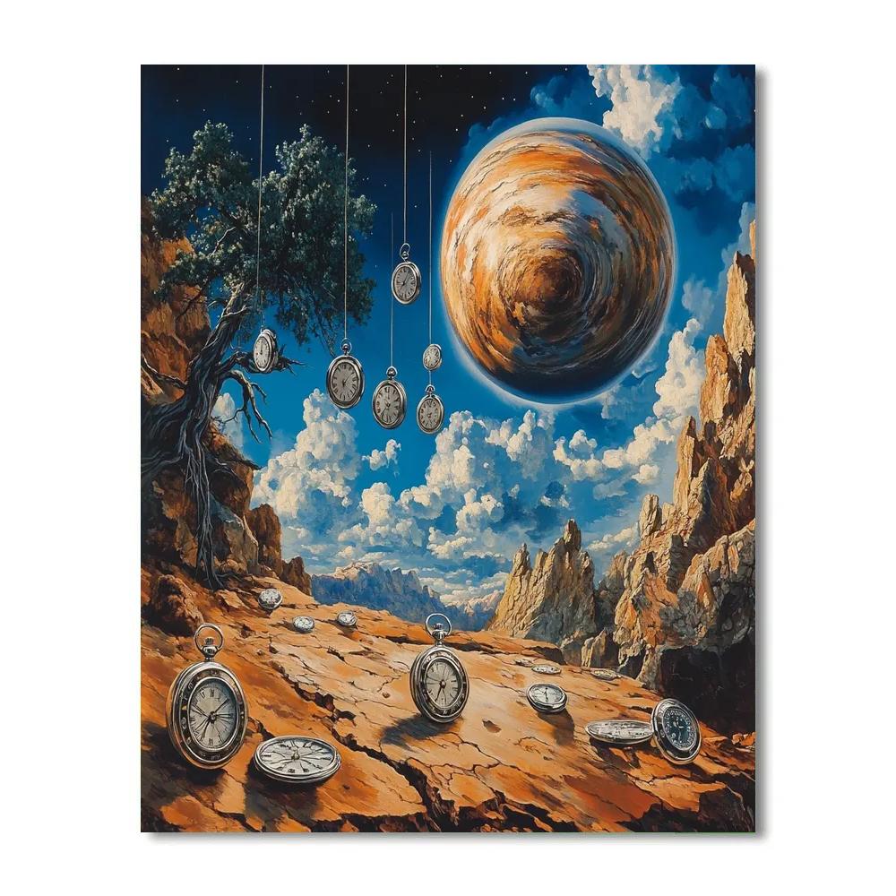 Salvador Dali Inspired Melting Planet Clocks Paint by numbers kits