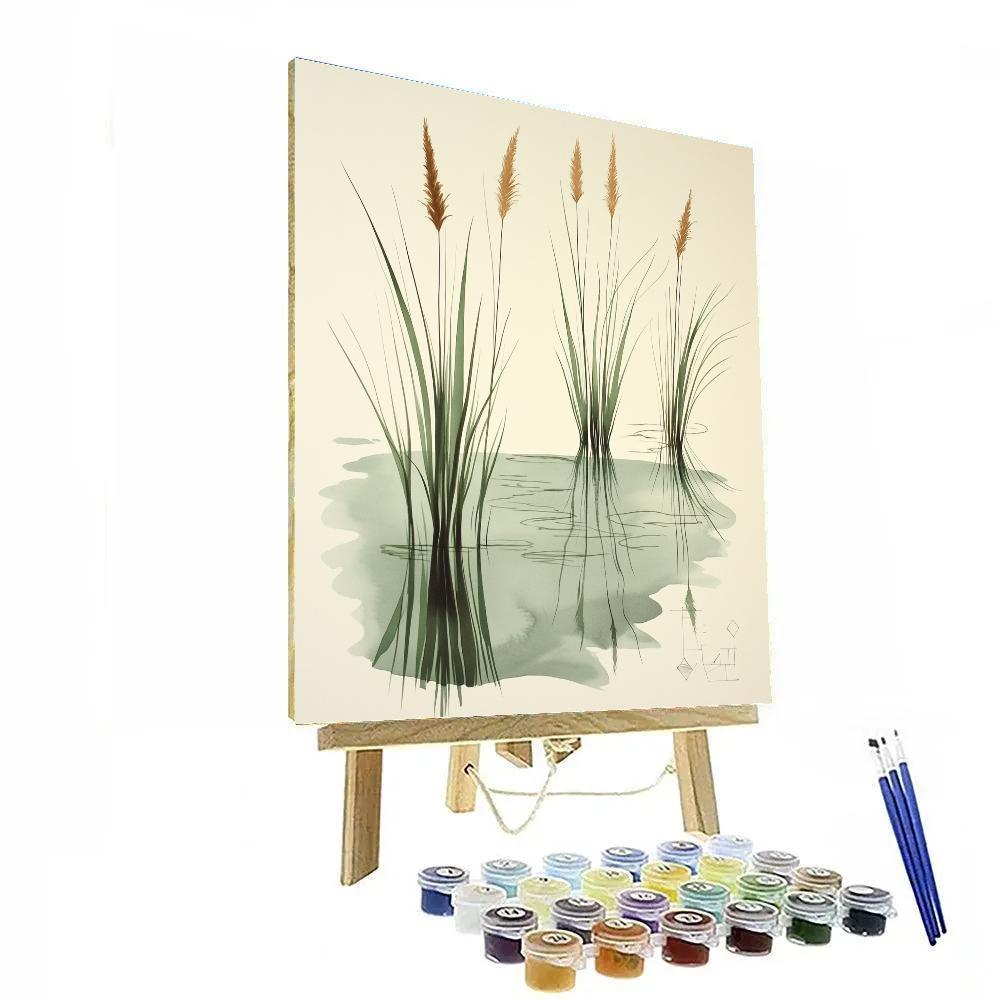 Leonardo Da Vinci Inspired Whispering Marsh Reeds Paint by numbers art
