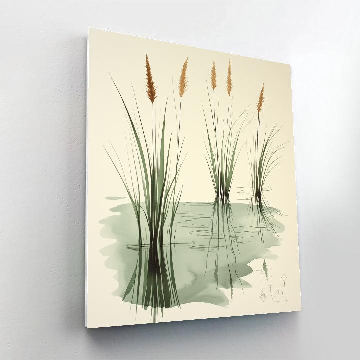 Leonardo Da Vinci Inspired Whispering Marsh Reeds Paint by numbers art