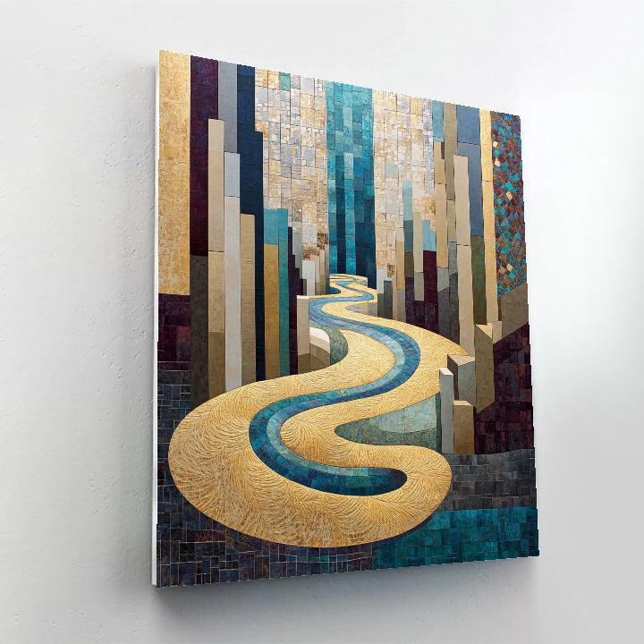 Gustav Klimt Inspired Golden Spiral River Canyon Painting by numbers kit