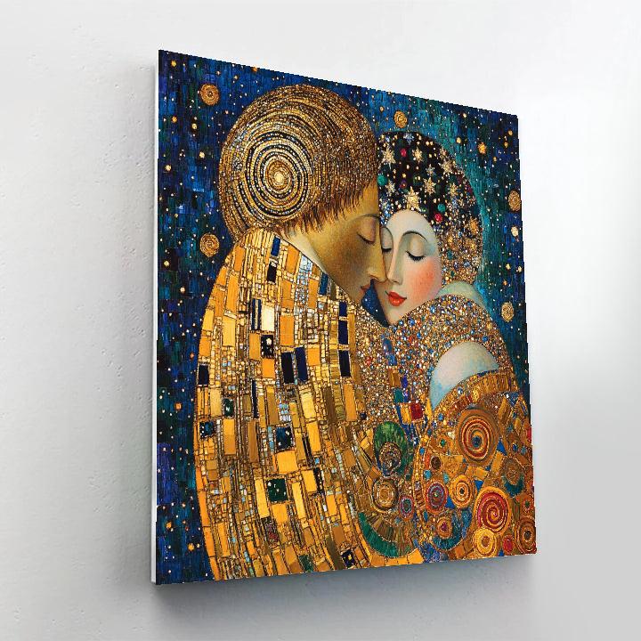 Gustav Klimt Inspired Celestial Lovers Numbered painting kits
