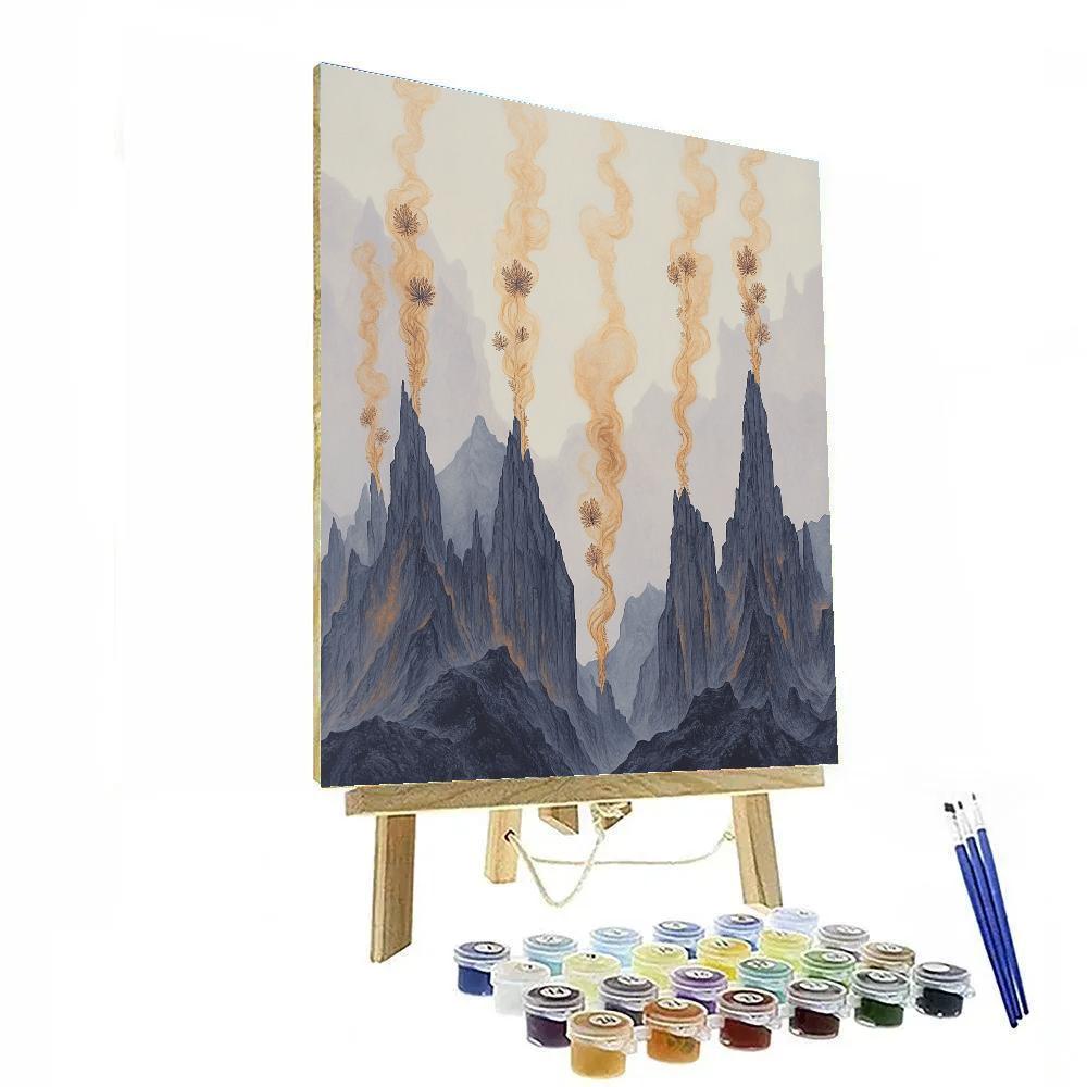 Frida Kahlo Inspired Cedar Smoke Mountains paint by numbers