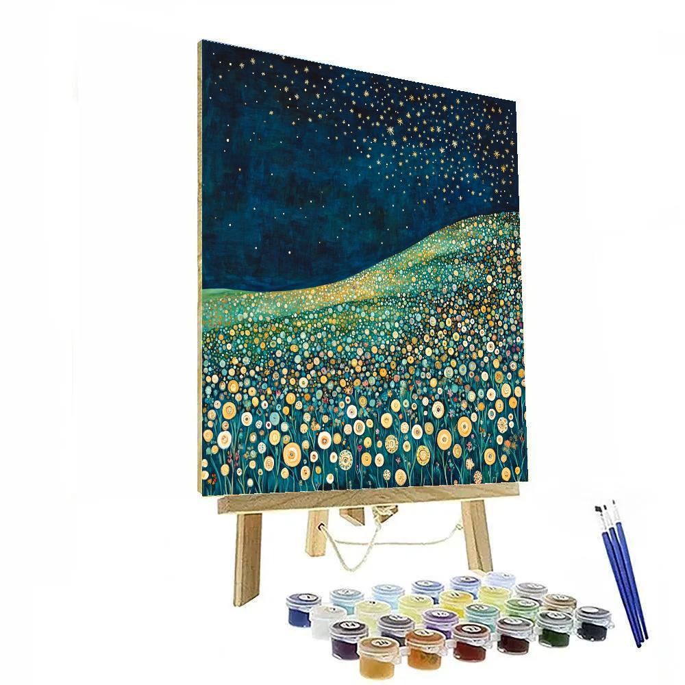 Gustav Klimt Inspired Ornamental Starlight Meadow DIY paint by numbers