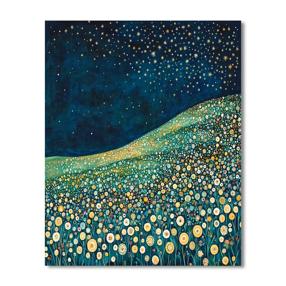 Gustav Klimt Inspired Ornamental Starlight Meadow DIY paint by numbers