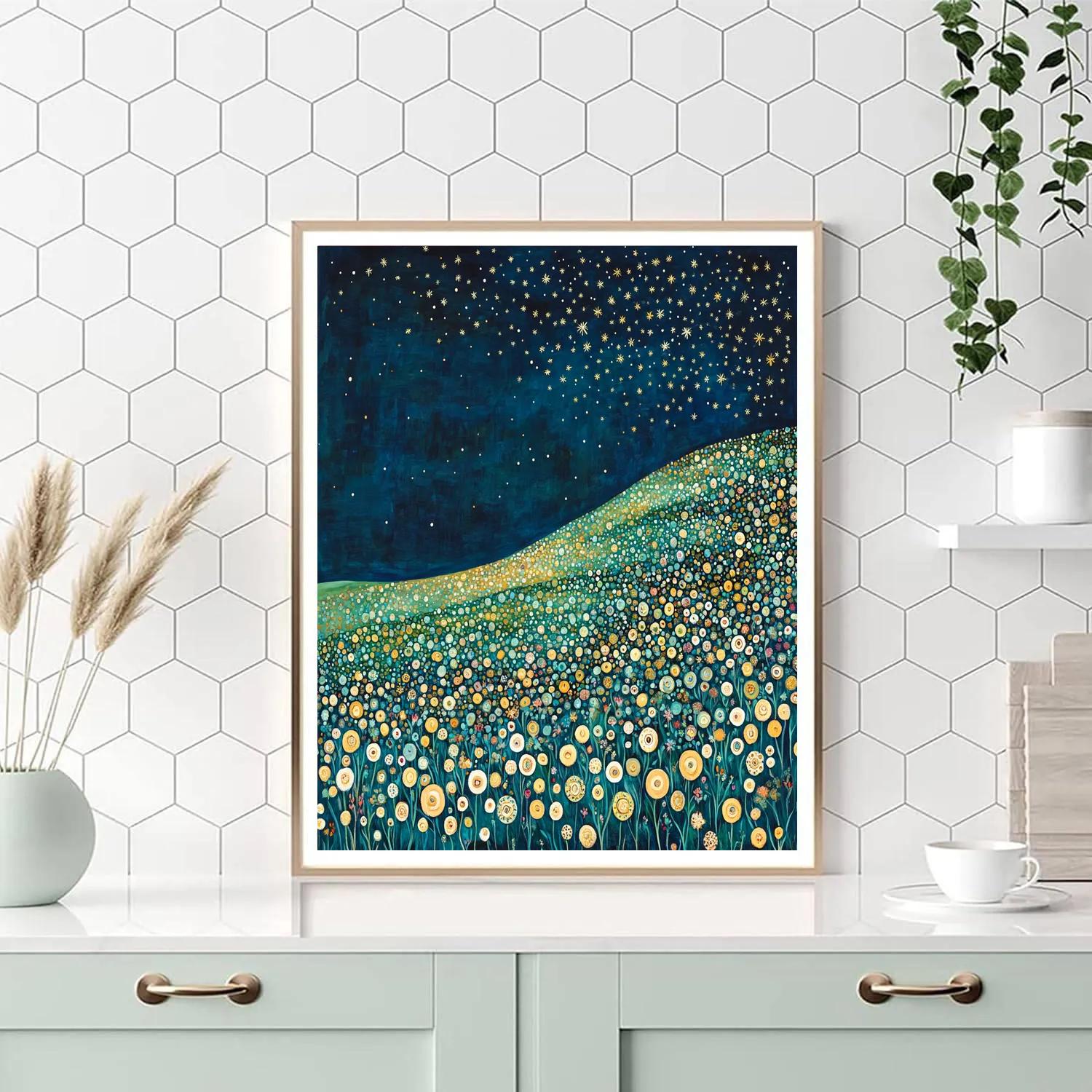 Gustav Klimt Inspired Ornamental Starlight Meadow DIY paint by numbers
