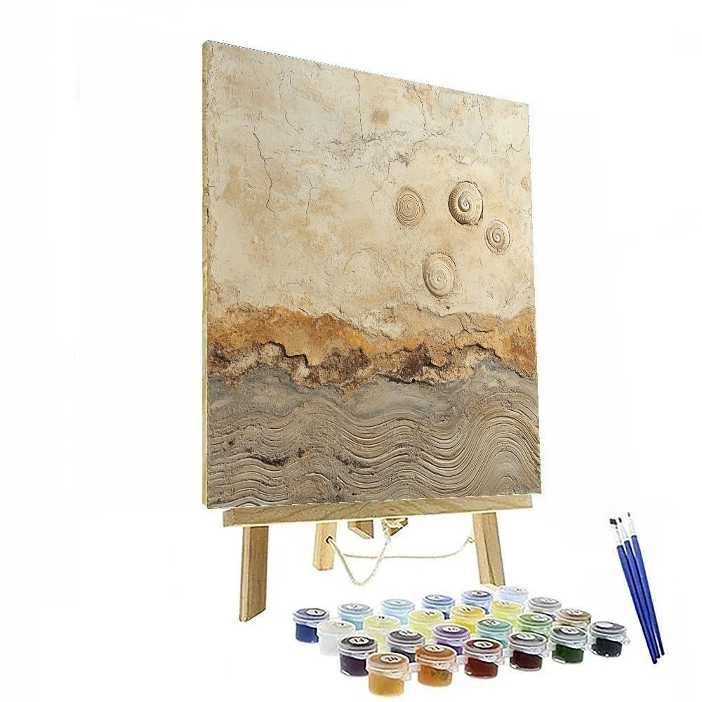 Leonardo Da Vinci Inspired Fossil Riverbed Script DIY paint by numbers