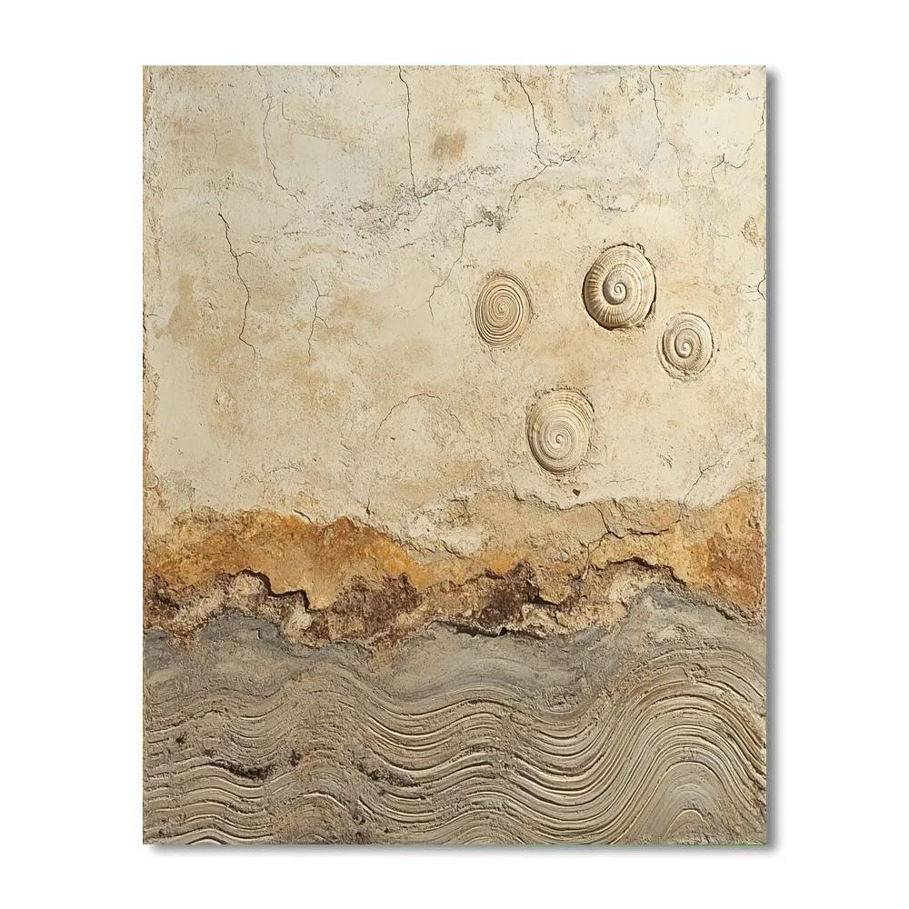 Leonardo Da Vinci Inspired Fossil Riverbed Script DIY paint by numbers