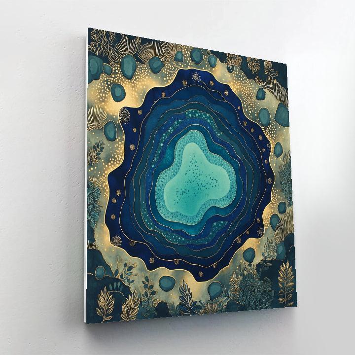 Gustav Klimt Inspired Golden Patterned Lagoon painting number kit
