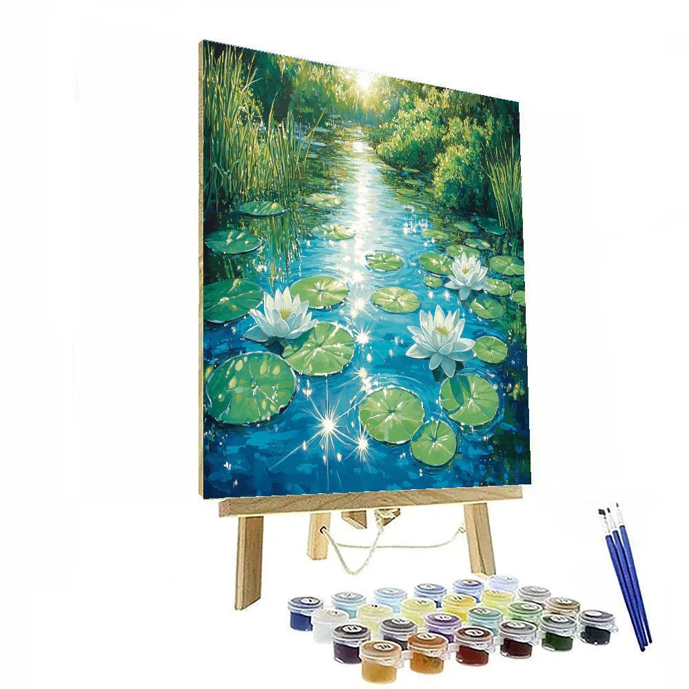Claude Monet Inspired Iridescent Noon On Water Garden Paint by numbers art