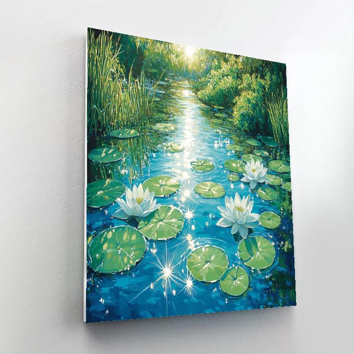 Claude Monet Inspired Iridescent Noon On Water Garden Paint by numbers art