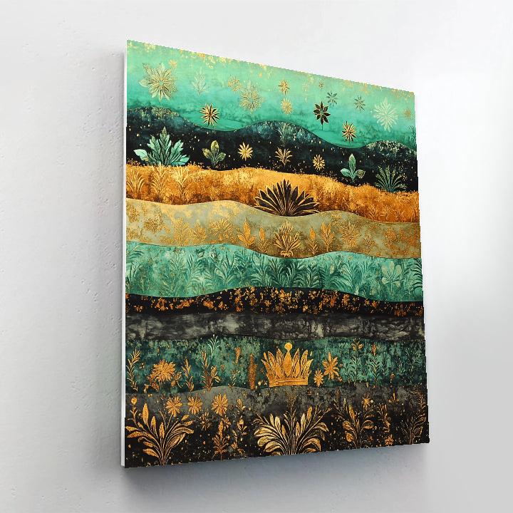 Gustav Klimt Inspired Ornamental Rainforest Canopy Bands Paint by numbers art