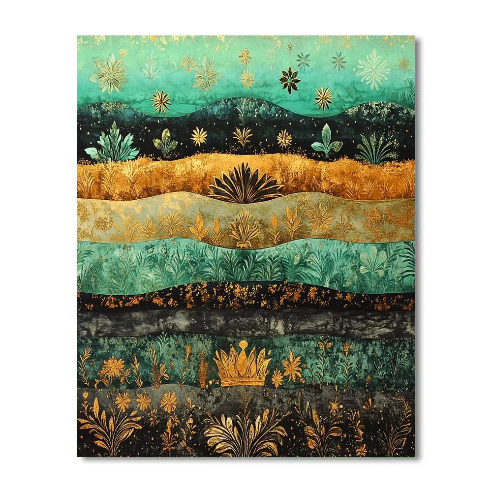 Gustav Klimt Inspired Ornamental Rainforest Canopy Bands Paint by numbers art