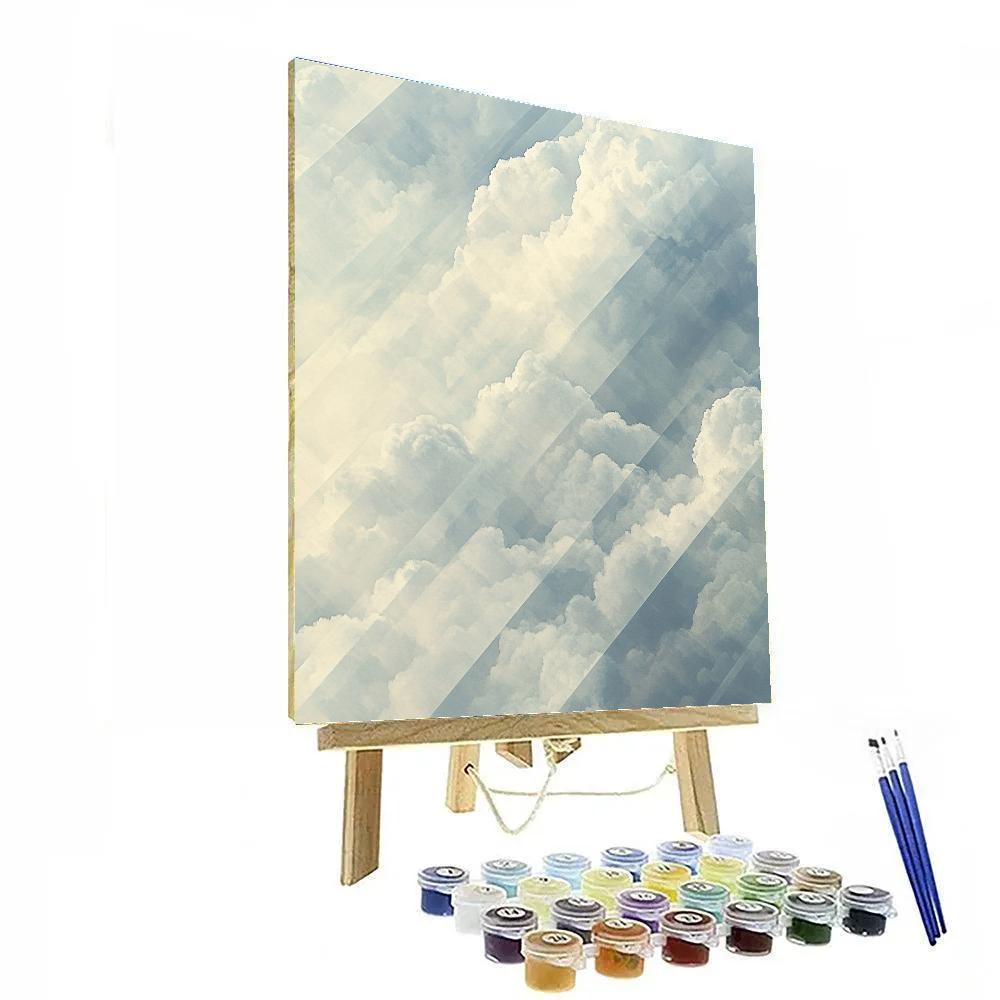 Leonardo Da Vinci Inspired Harmonic Cloud Lattices painting number kit
