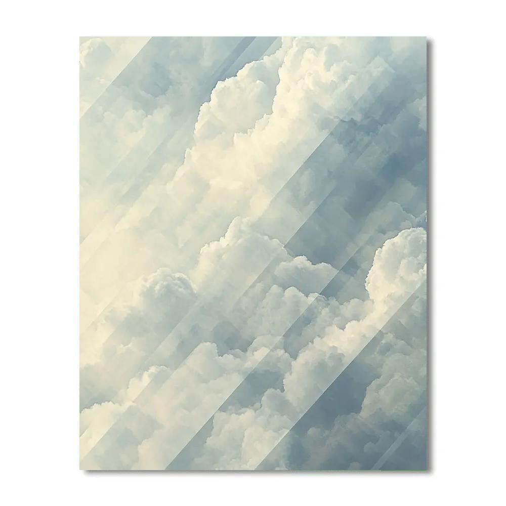 Leonardo Da Vinci Inspired Harmonic Cloud Lattices painting number kit
