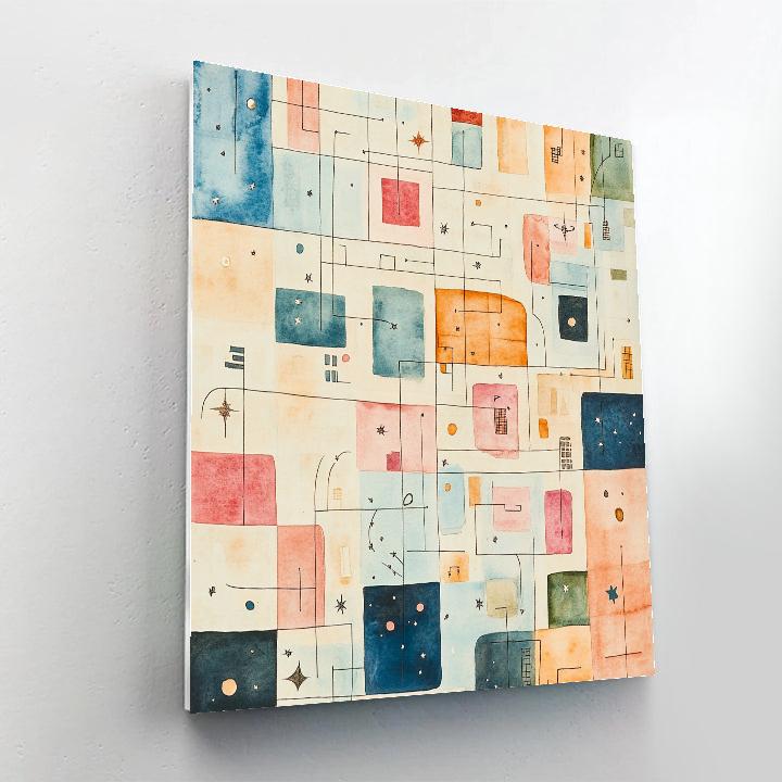Paul Klee Inspired Galactic City Map Numbered painting kits