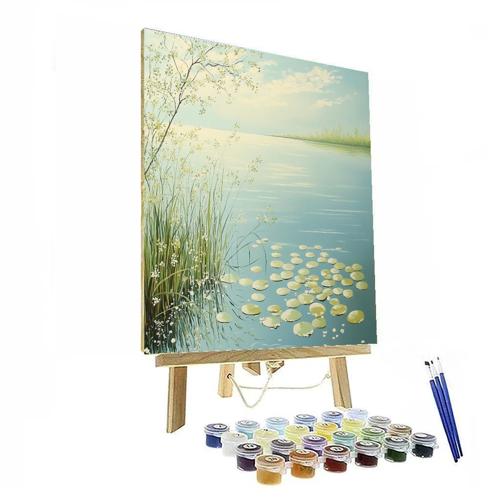 Claude Monet Inspired Spring Light On Garden Pond Edge paint by numbers