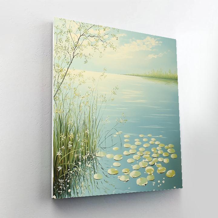 Claude Monet Inspired Spring Light On Garden Pond Edge paint by numbers