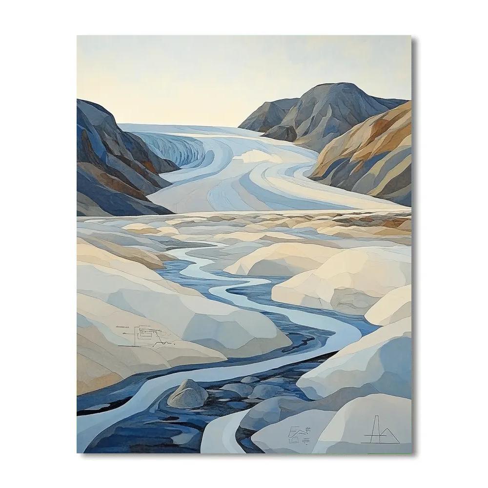 Leonardo Da Vinci Inspired Glacier Mouth Delta paint by numbers