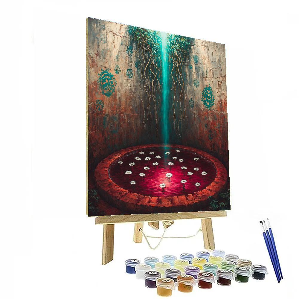 Frida Kahlo Inspired Ruby Cenote Of Blossoming Wounds paint by number