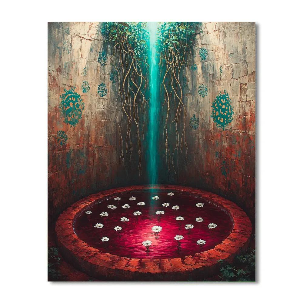 Frida Kahlo Inspired Ruby Cenote Of Blossoming Wounds paint by number