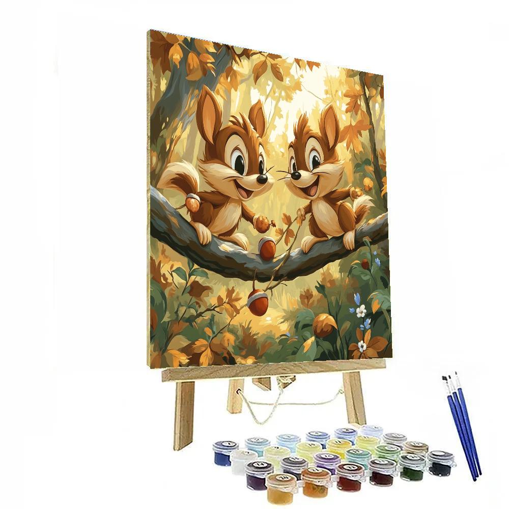 Chip And Dale’s Forest Adventure Disney Inspired Paint by numbers art