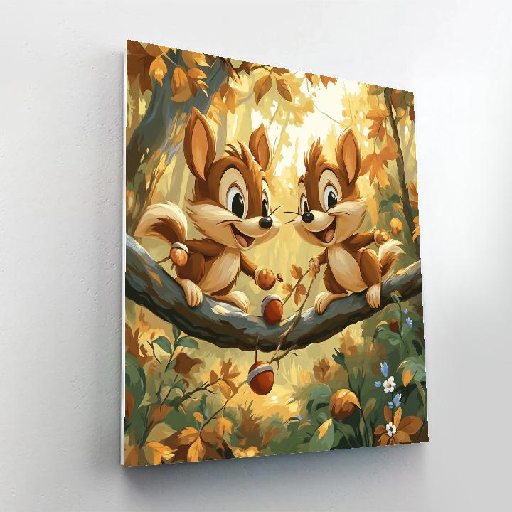Chip And Dale’s Forest Adventure Disney Inspired Paint by numbers art