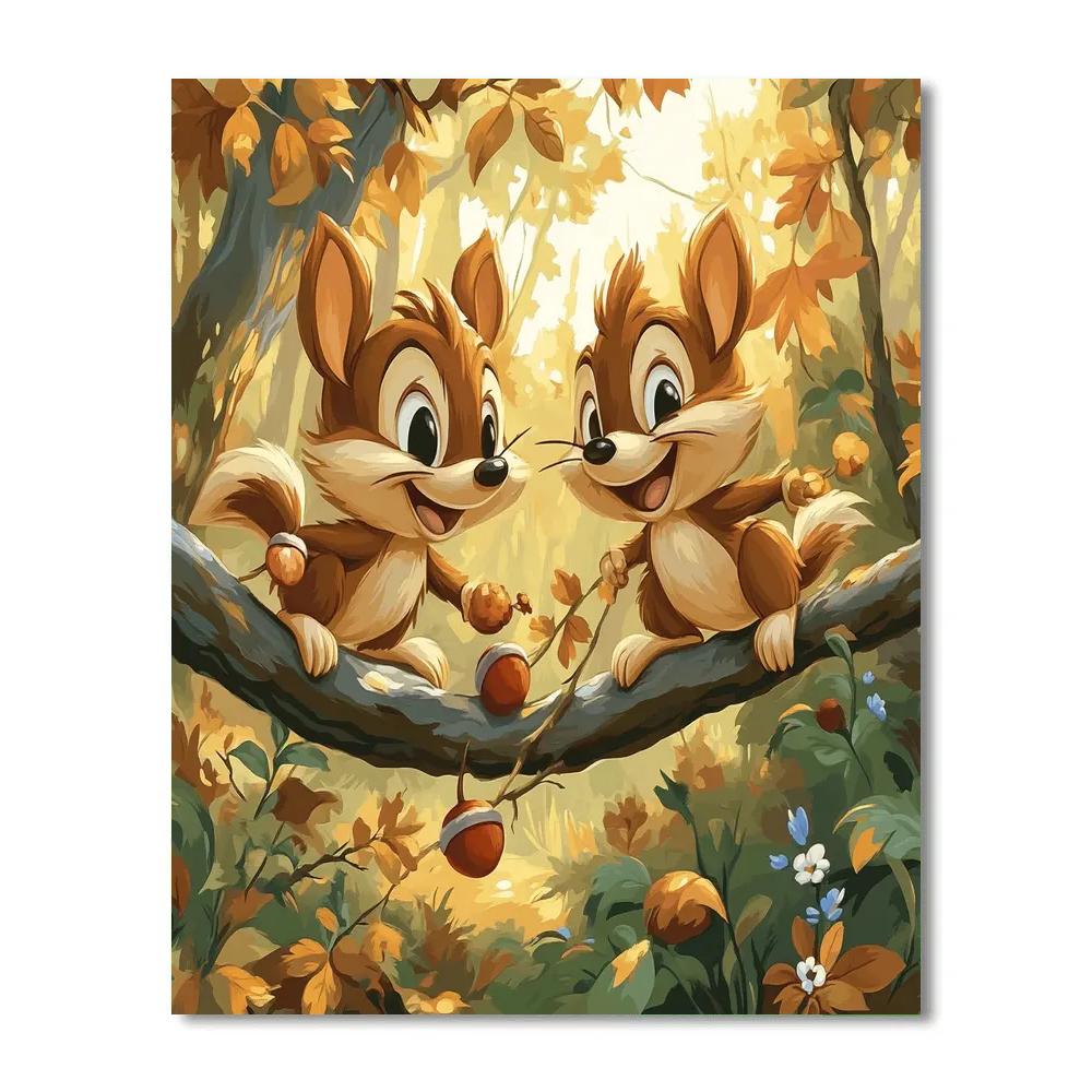 Chip And Dale’s Forest Adventure Disney Inspired Paint by numbers art