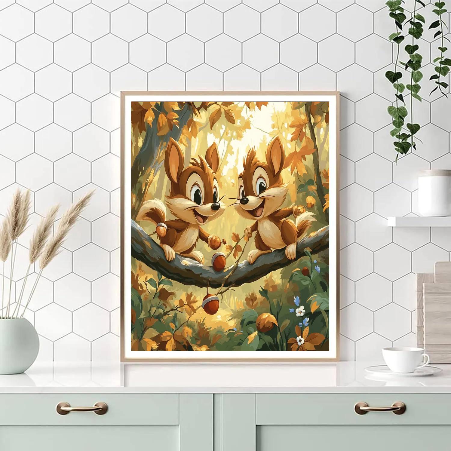 Chip And Dale’s Forest Adventure Disney Inspired Paint by numbers art