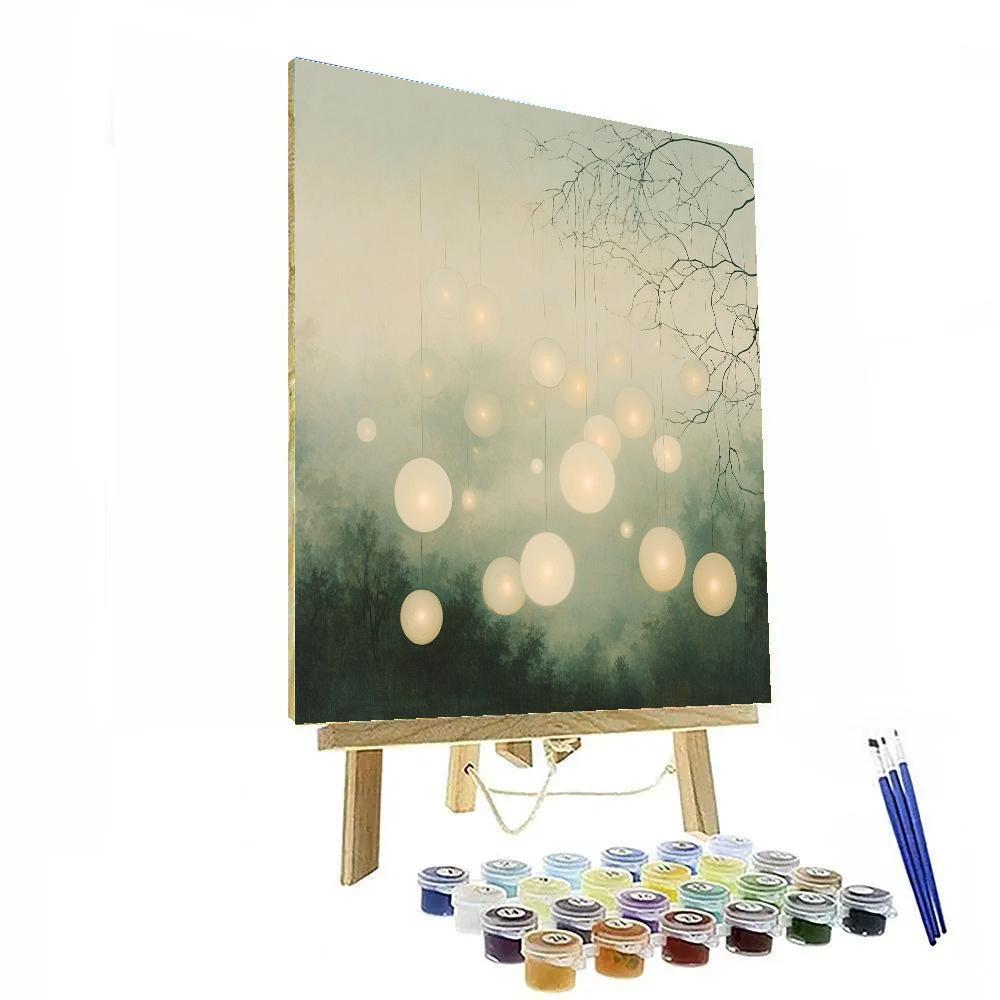 Leonardo Da Vinci Inspired Orchard Fog Constellations Paint by numbers art