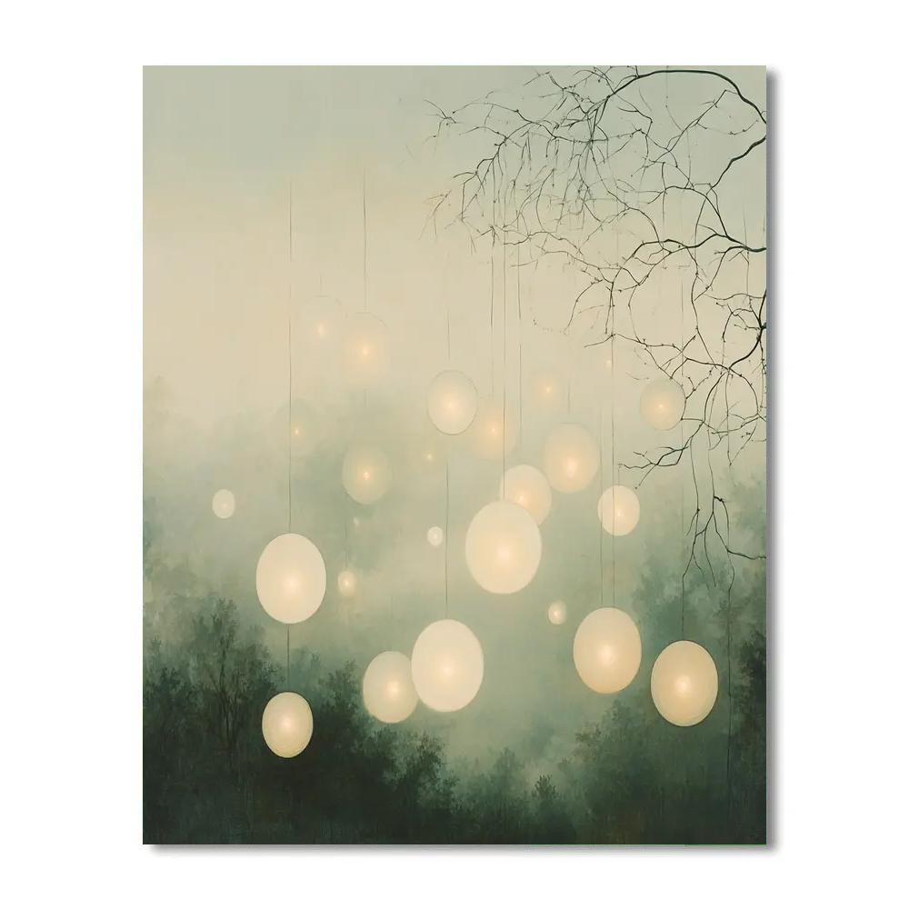 Leonardo Da Vinci Inspired Orchard Fog Constellations Paint by numbers art