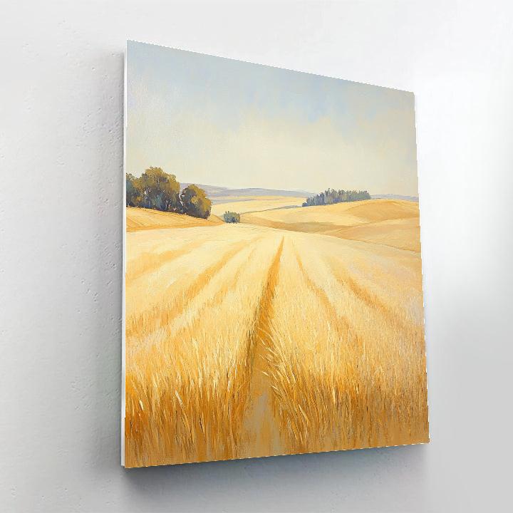 Claude Monet Inspired Golden Haze Over Summer Wheat Number painting