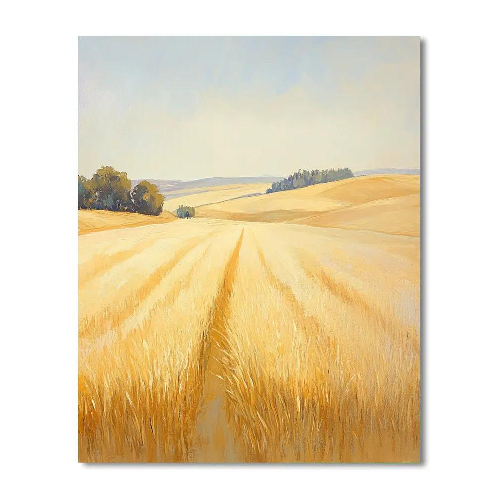 Claude Monet Inspired Golden Haze Over Summer Wheat Number painting