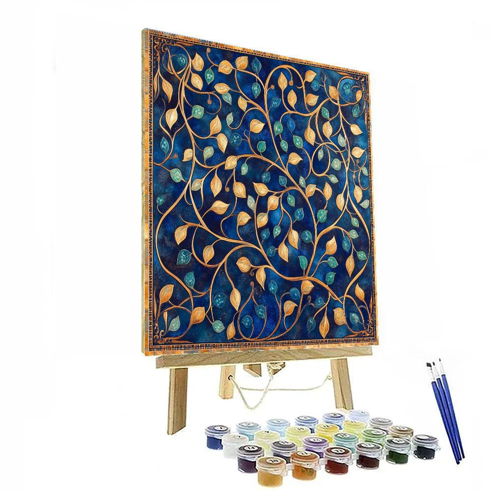 Gustav Klimt Inspired Golden Celestial Vine Canopy Painting by numbers kit