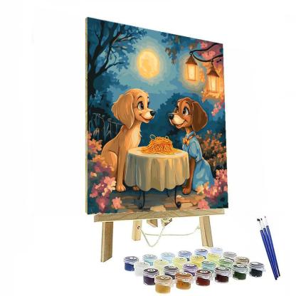 Lady And Tramp’s Moonlit Dinner Disney Inspired Numbered painting kits